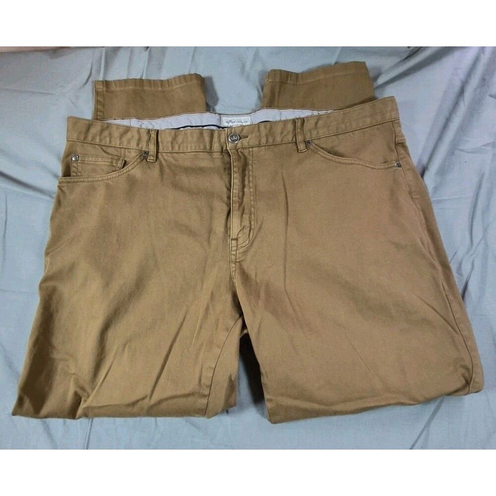 Peter Millar 5 Pocket Casual Pants Men's 42x28 Dark Khaki Chino Twill Straight